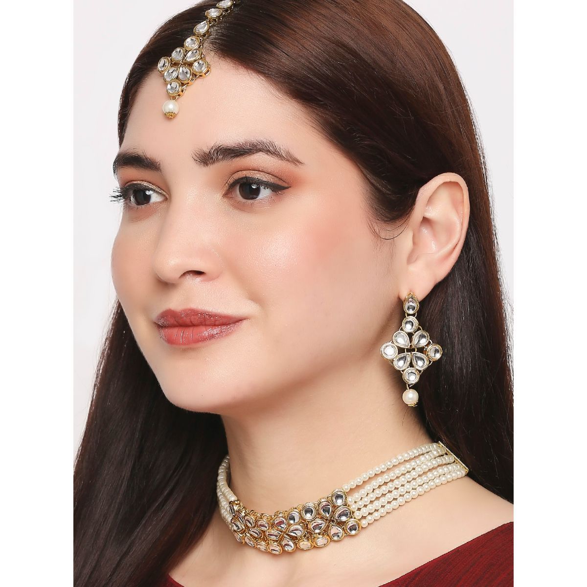 Multi Layer Ethnic Choker Necklace Set 