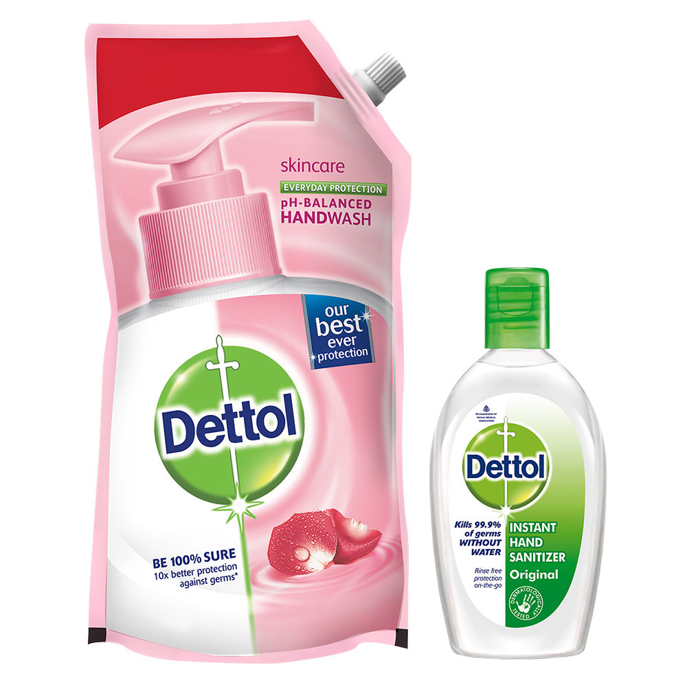 Dettol Skincare Refill Liquid Handwash + Original Instant Hand Sanitizer