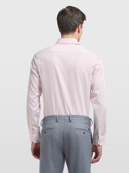 Buy Arrow Mens Slim Fit Textured Ceremony Pink Formal Shirt Online