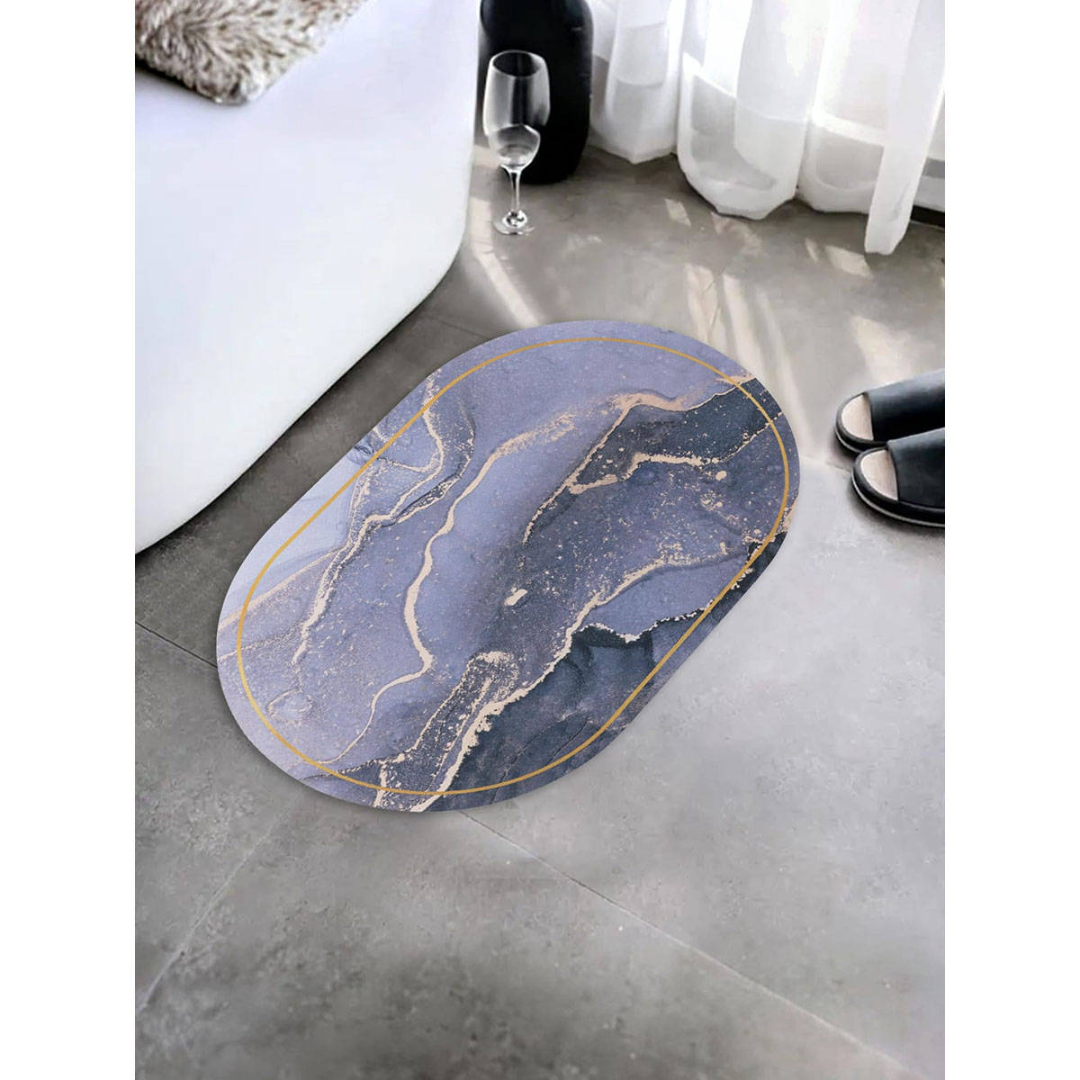 UMAI Multi Diatom Mud Oval Bathroom Non Slip Mat