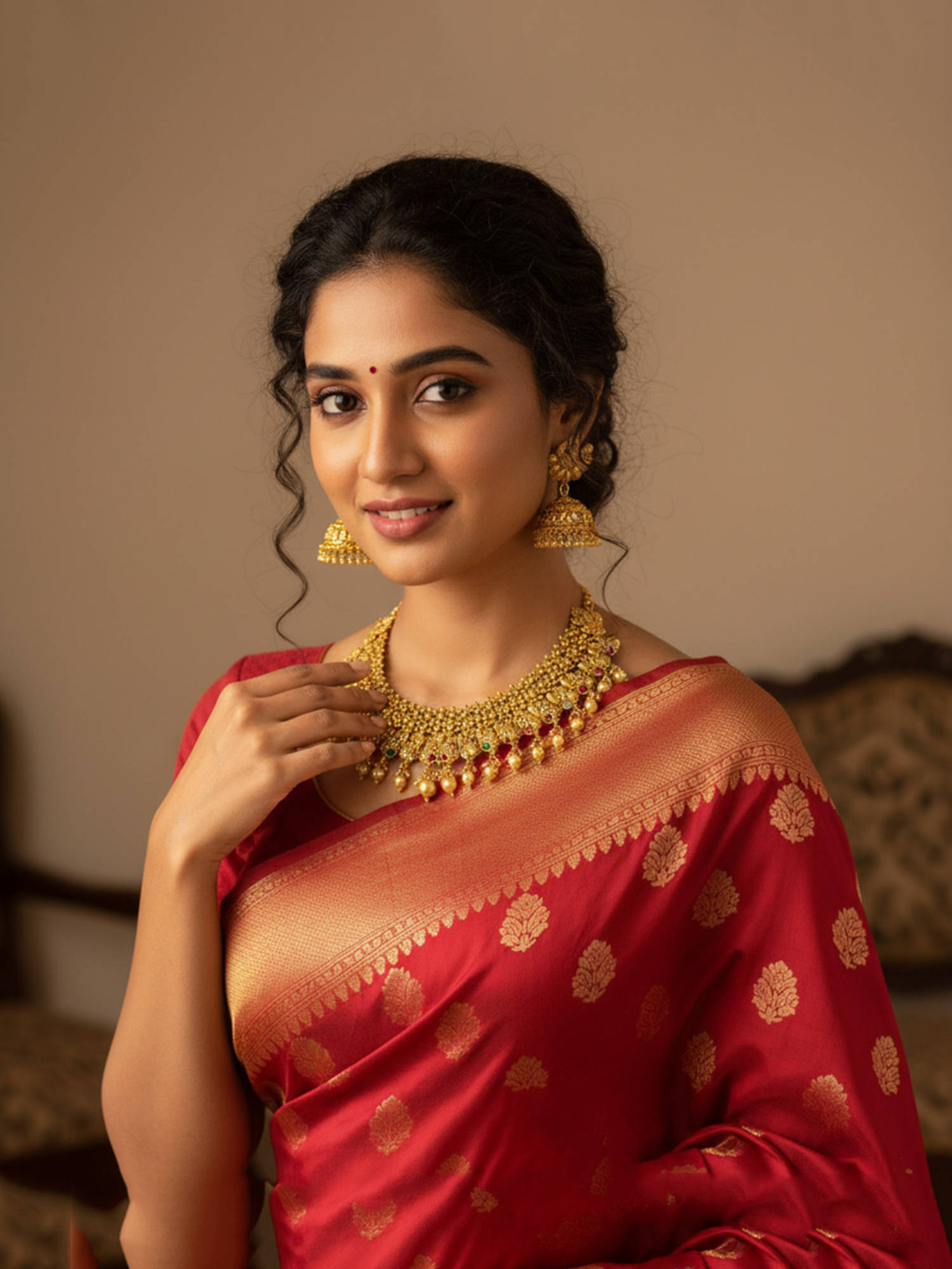 Treemoda Multi-Color Brass Stones Jewellery Set