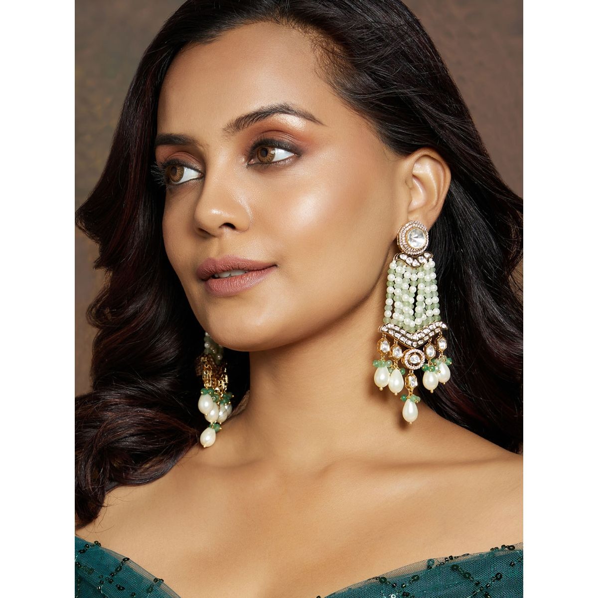 Saraf RS Jewellery Gold Toned Kundan Studded Pink Dropdown Chandelier  Earrings Buy Saraf RS Jewellery Gold Toned Kundan Studded Pink Dropdown Chandelier  Earrings Online at Best Price in India  Nykaa