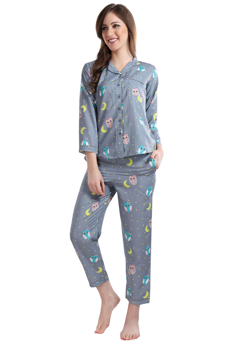 Piu The Wise Owl Pajama Set Grey Buy Piu The Wise Owl Pajama Set