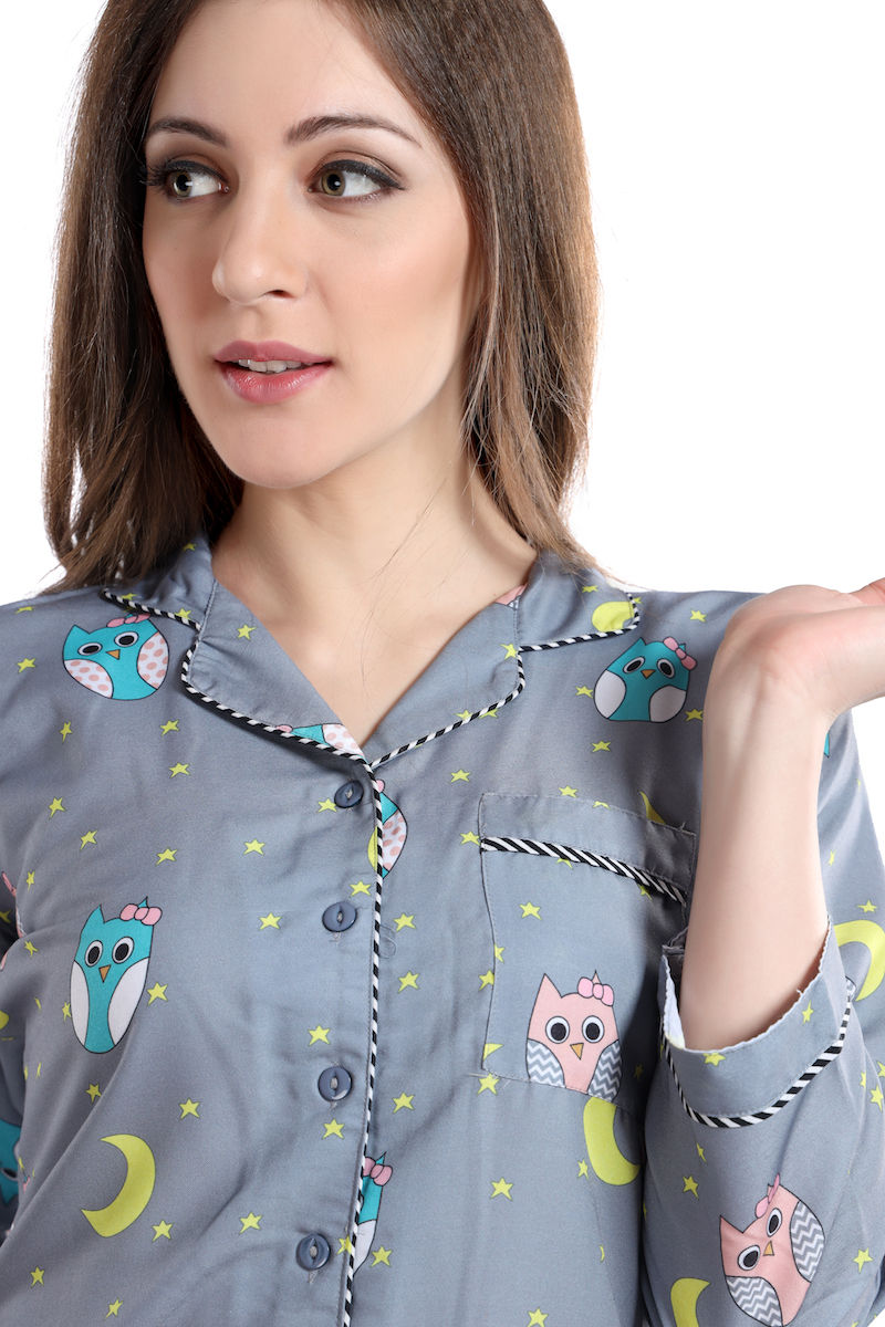 PIU The Wise Owl Pajama Set Grey Buy PIU The Wise Owl Pajama Set