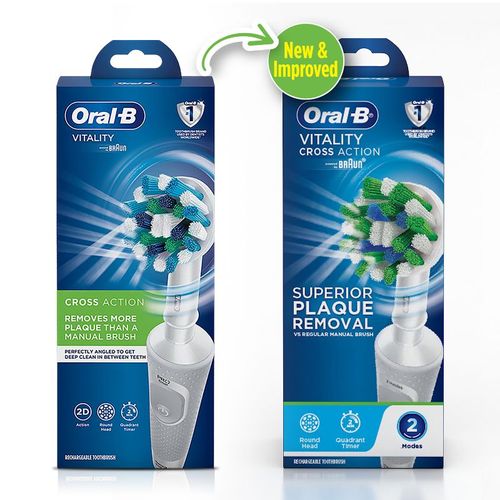 Oral-B Vitality 100 Cross Action Electric Rechargeable Toothbrush (White):  Buy Oral-B Vitality 100 Cross Action Electric Rechargeable Toothbrush (White)  Online At Best Price In India | Nykaaman