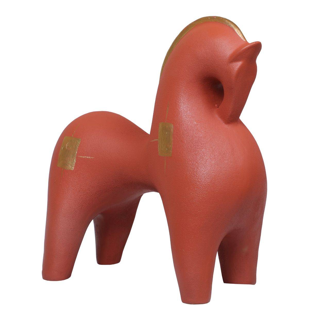 Ashnam Polyresin Horse Sculpture Showpiece Red