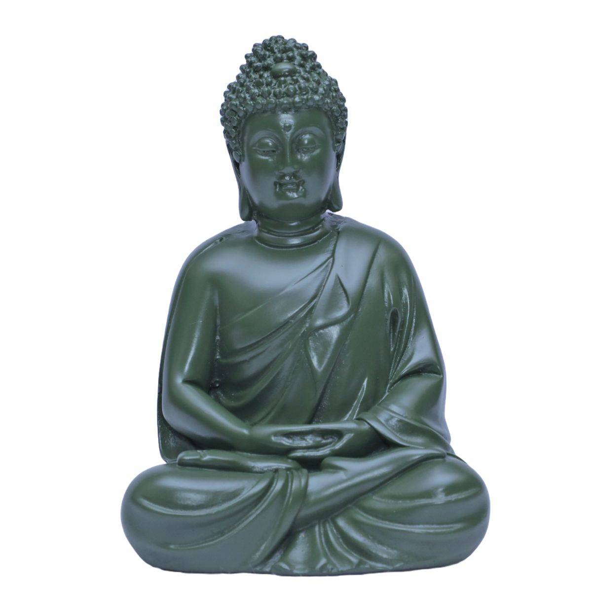 Ashnam Small Meditating Buddha Green