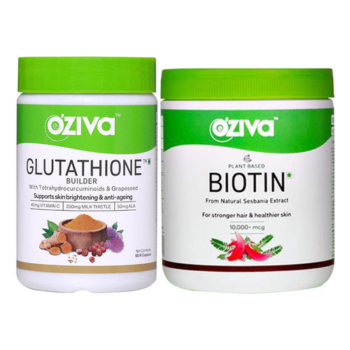 oziva plant based glutathione builder Buy OZiva Skin Nourishment Combo (OZiva Plant Based Biotin + Glutathione  Builder) Online