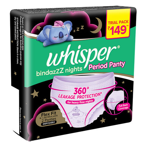 Whisper Bindazzz Nights Period Panties- Pack Of 6 Pants;