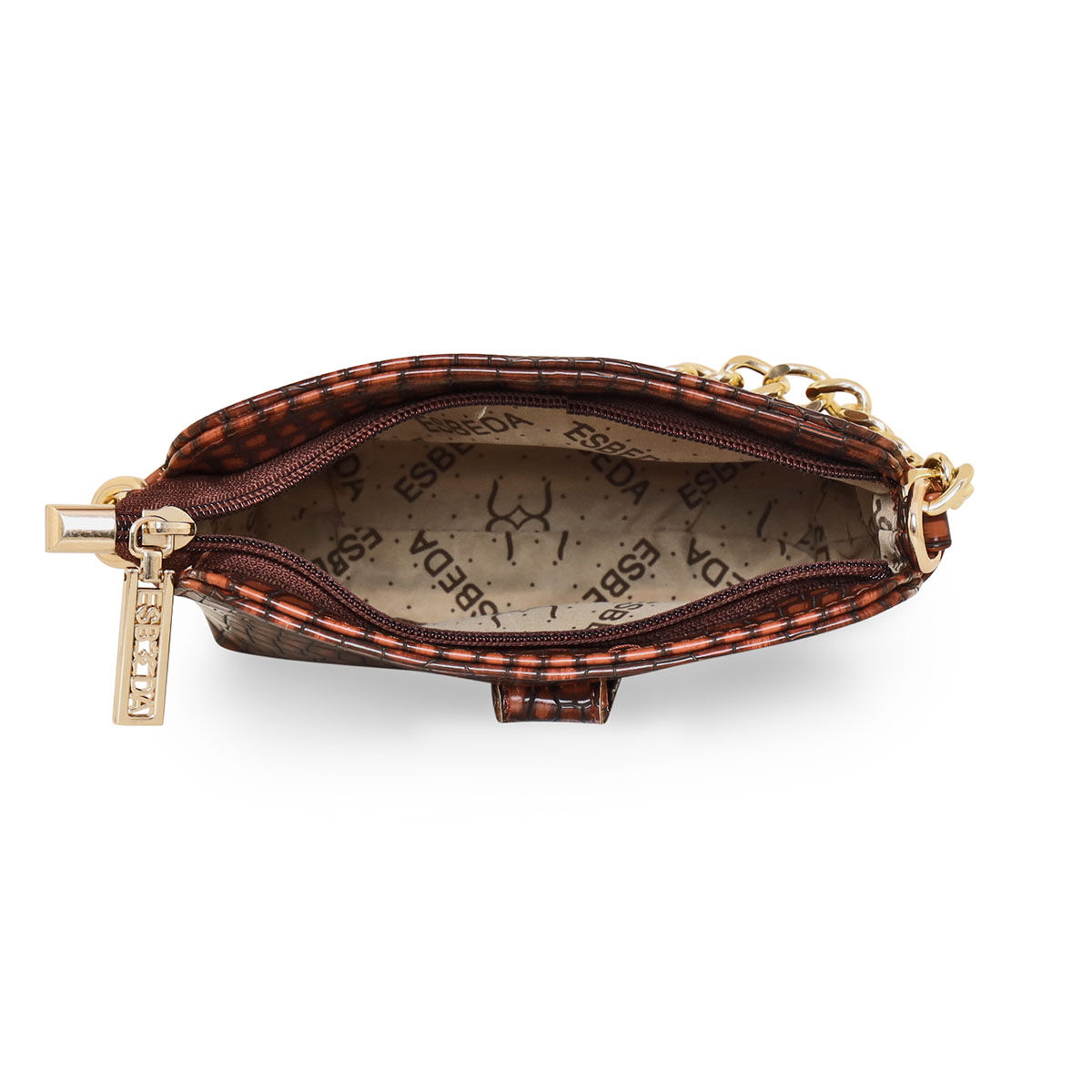 S-ZONE Handbag Purse Pebbled Leather Rust Brown 1679 | eBay