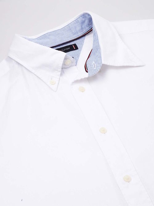Buy Tommy Hilfiger Men White Collar Neck Solid Shirt Online