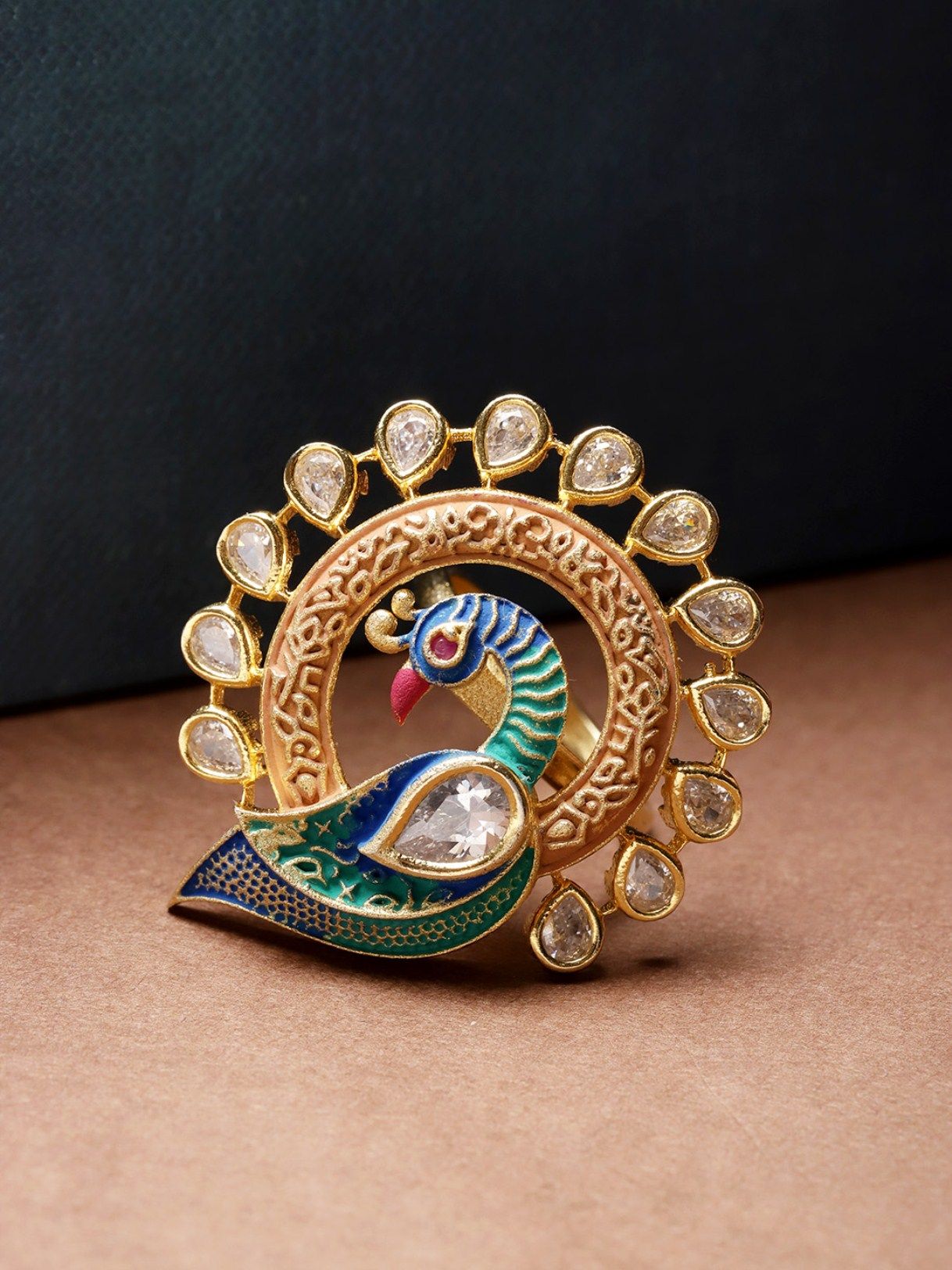 Buy quality 916 22K Gold Casting Peacock Ring in Ahmedabad