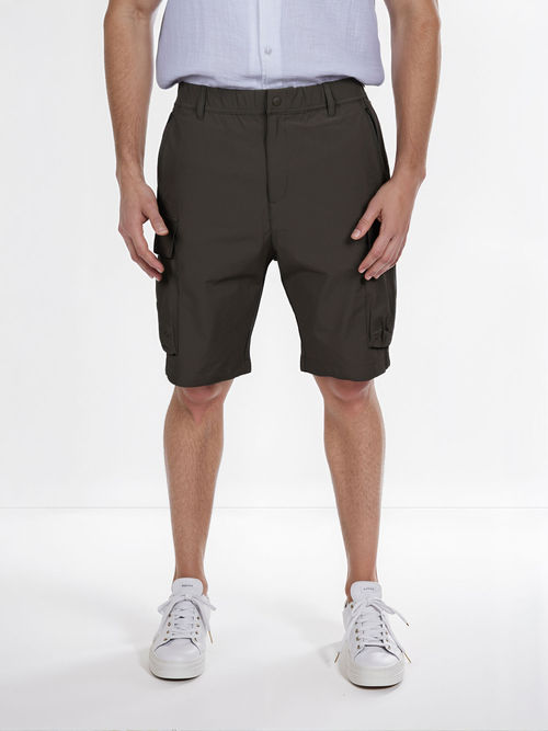 Buy CELIO Men Khaki Solid Regular Fit Cotton License Shorts Online