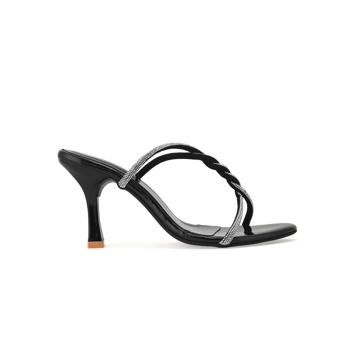 SCENTRA Spain Women Black Block Heel Sandals Buy SCENTRA Spain Women