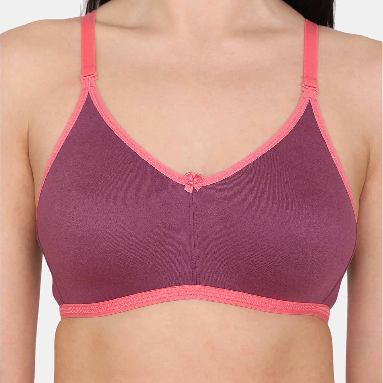 Zivame Rosaline Everyday Double Layered Non Wired 34th Coverage T Shirt Bra Purple Passion 3298