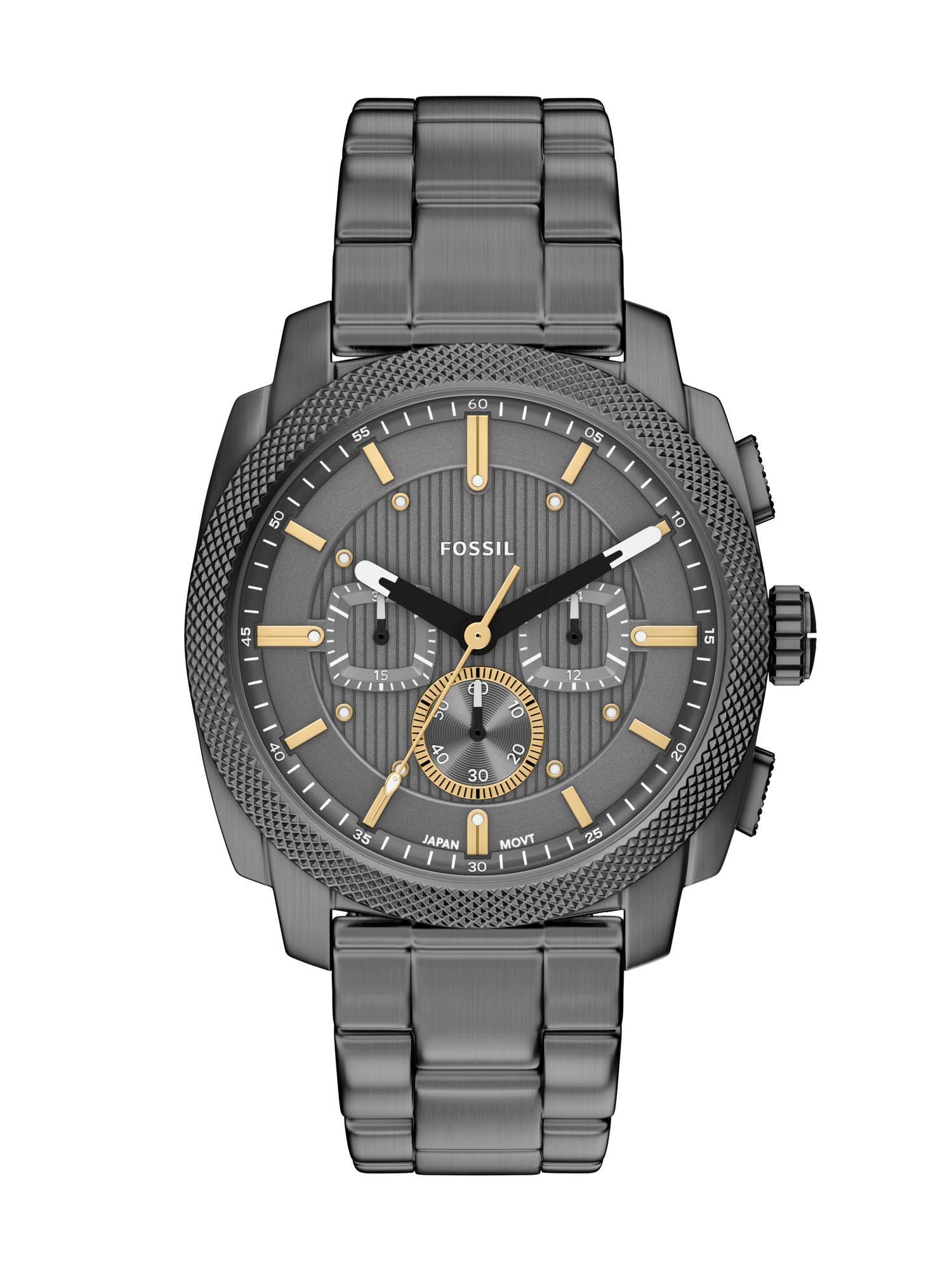 Fossil Grey Machine Gunmetal Toned Men Quartz Watch (FS6160) (M)