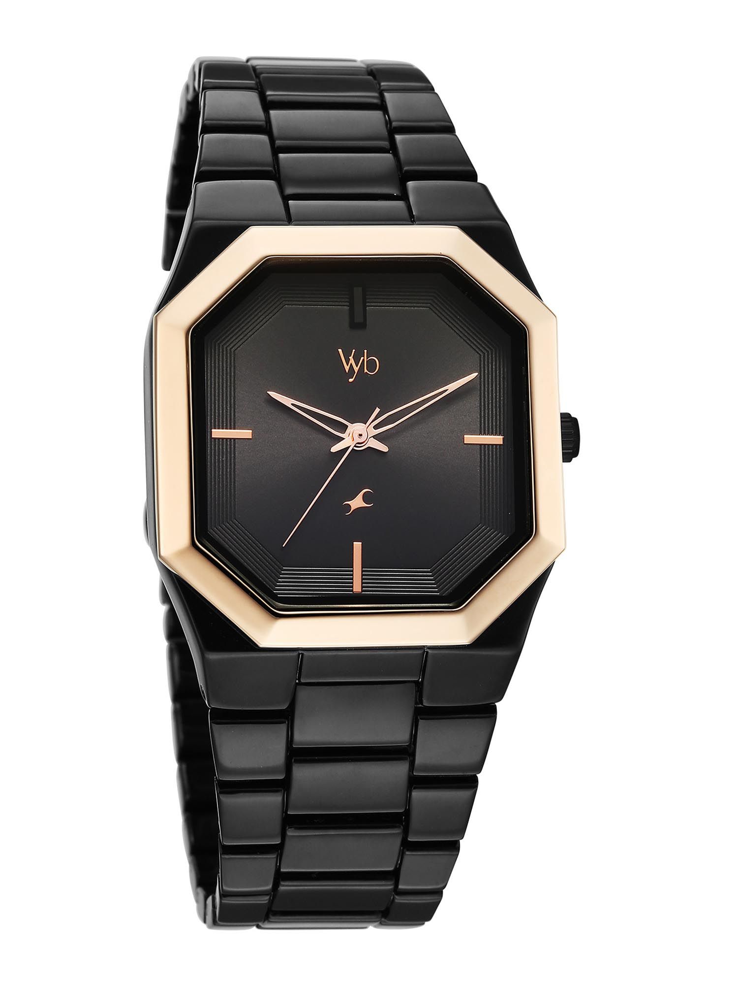 Buy Fastrack Vyb Pioneer Quartz Black Dial Black Alloy Strap