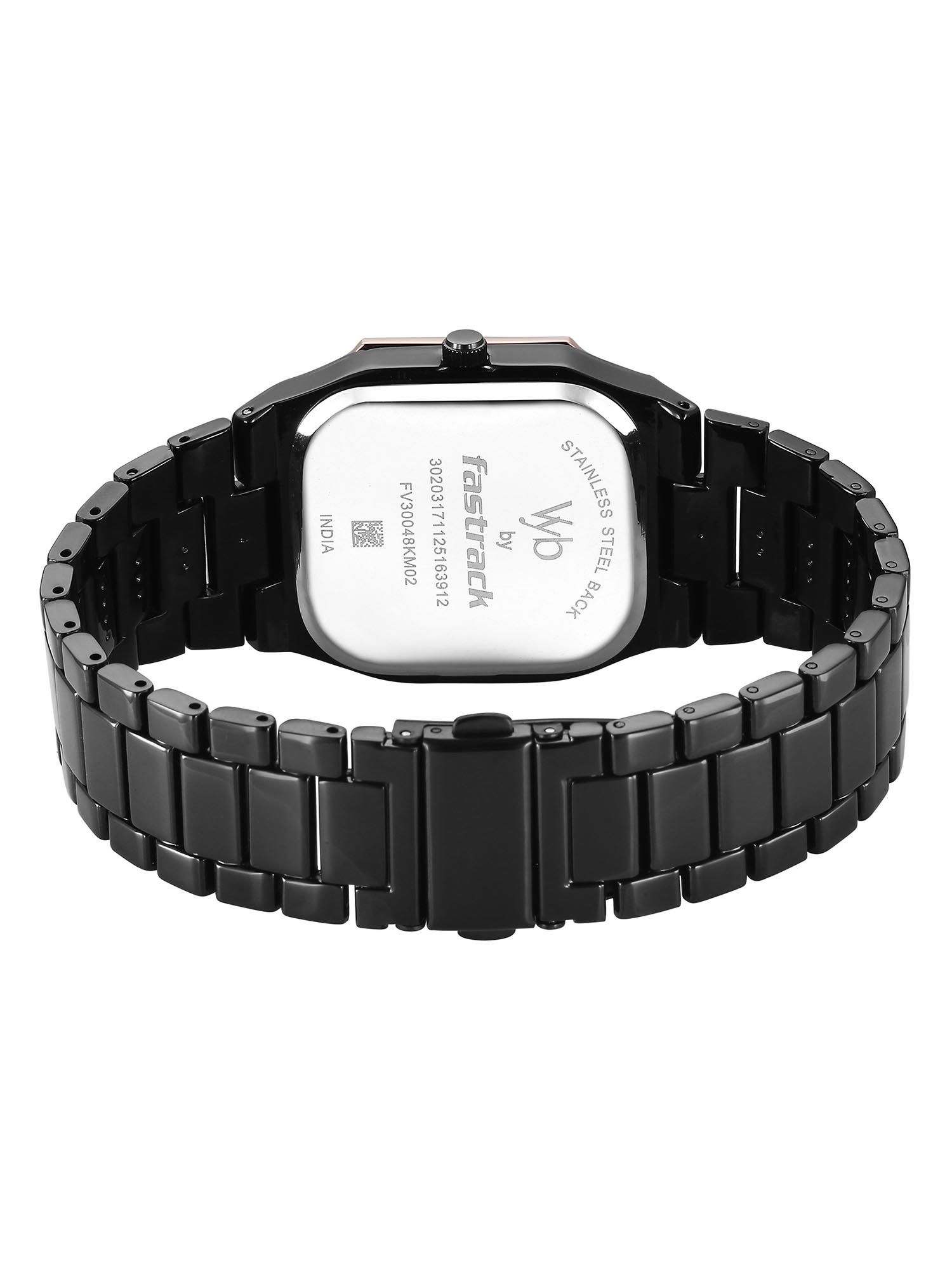 Buy Fastrack Vyb Pioneer Quartz Black Dial Black Alloy Strap