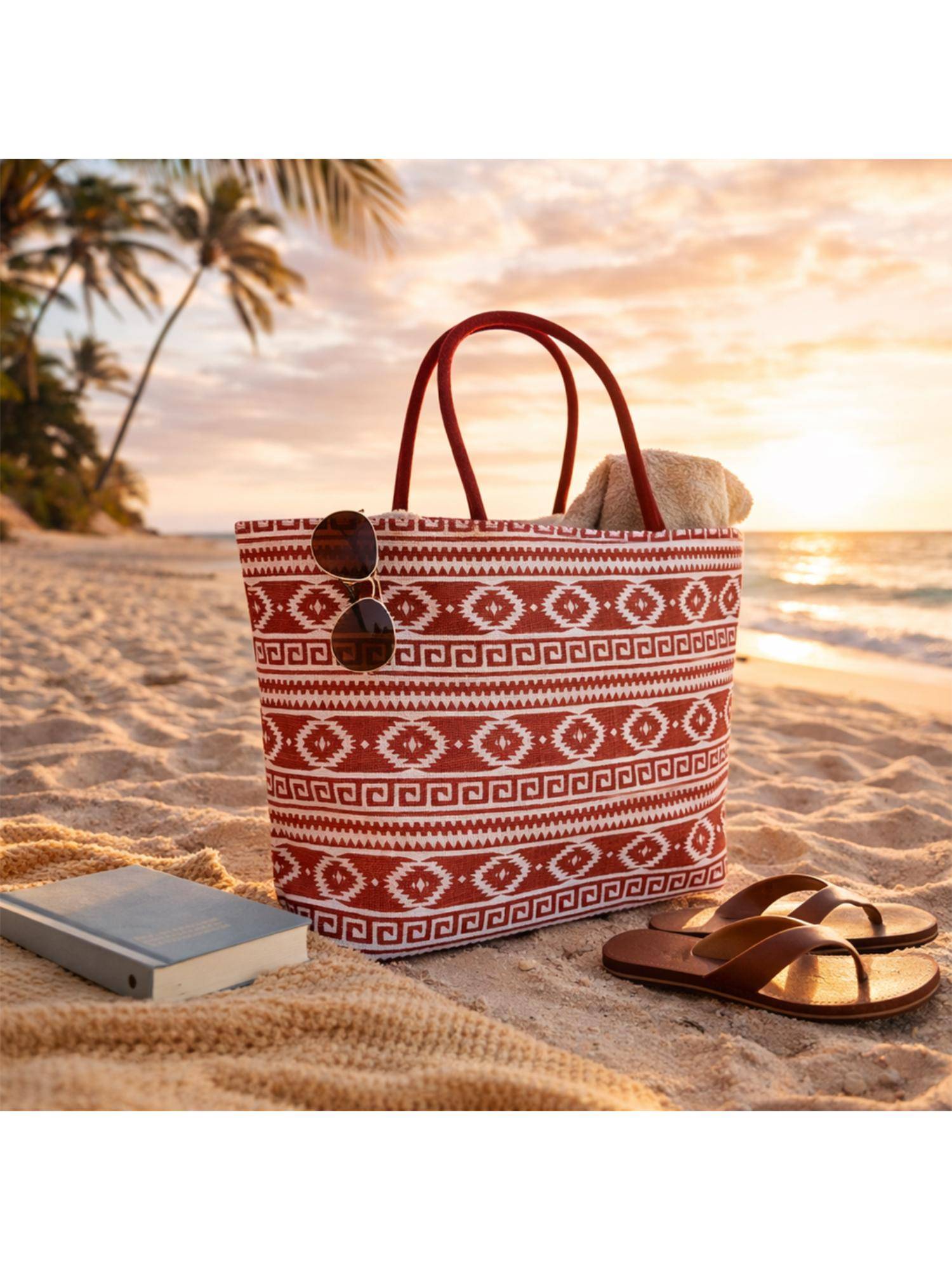 Earth Bags Jute Tote Bag With Zipper (Brown)