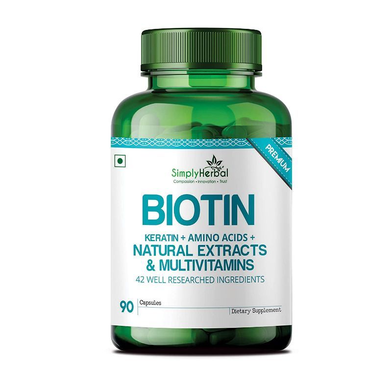 Simply Herbal Natural Biotin Multivitamin Capsules For Hair & Skin For ...