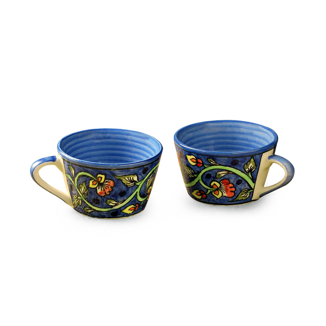 ExclusiveLane Mughal Gardens2' Ceramic Tea & Coffee Cups (Set of 2