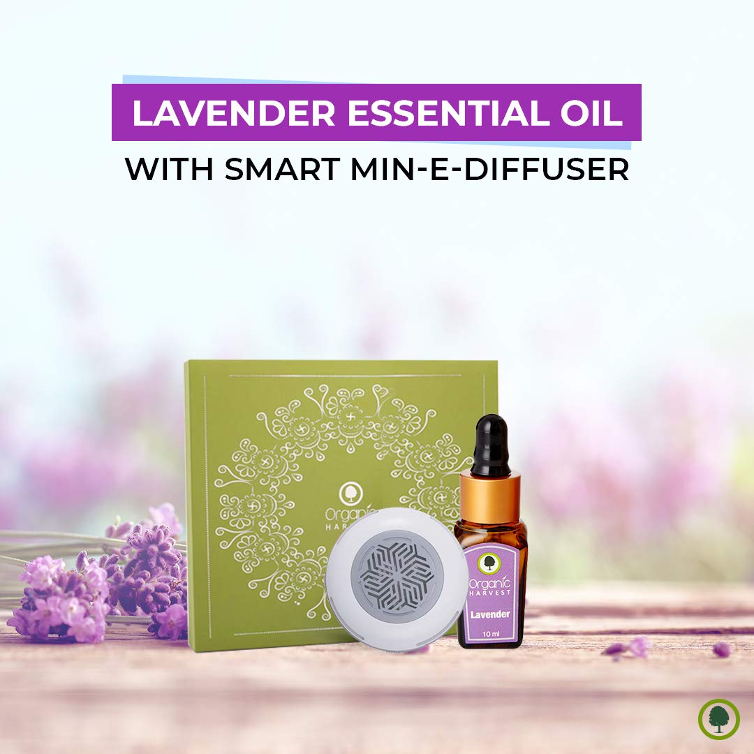 Organic Harvest Lavender Essential Oil With Diffuser Combo Gift Set