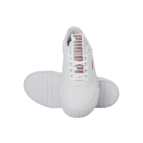 Puma Carina Bold Metallic Womens White Casual Sneakers (UK 3)