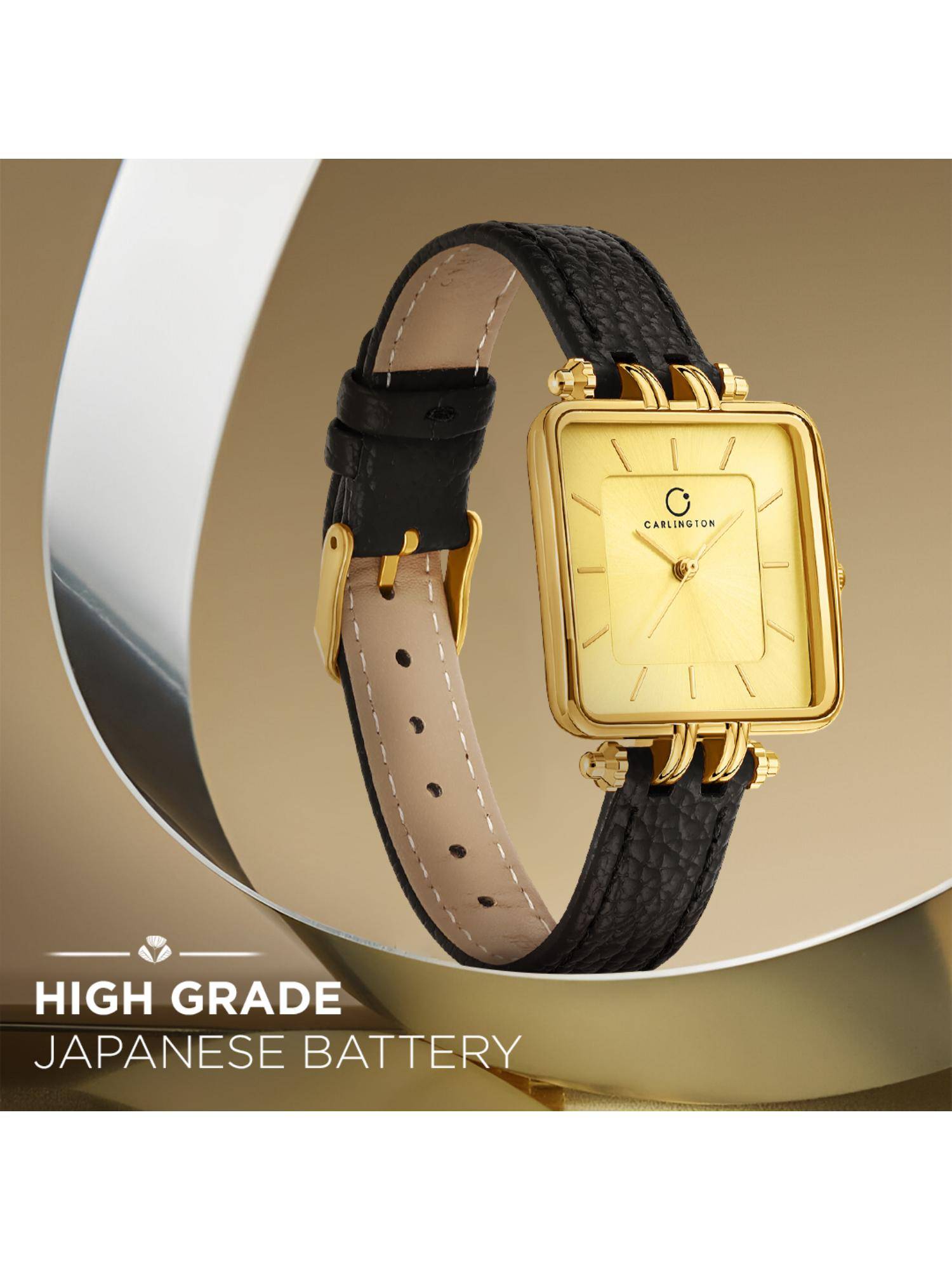 CARLINGTON Aura Series Gold Analog Women Wrist Watch (209) (M)