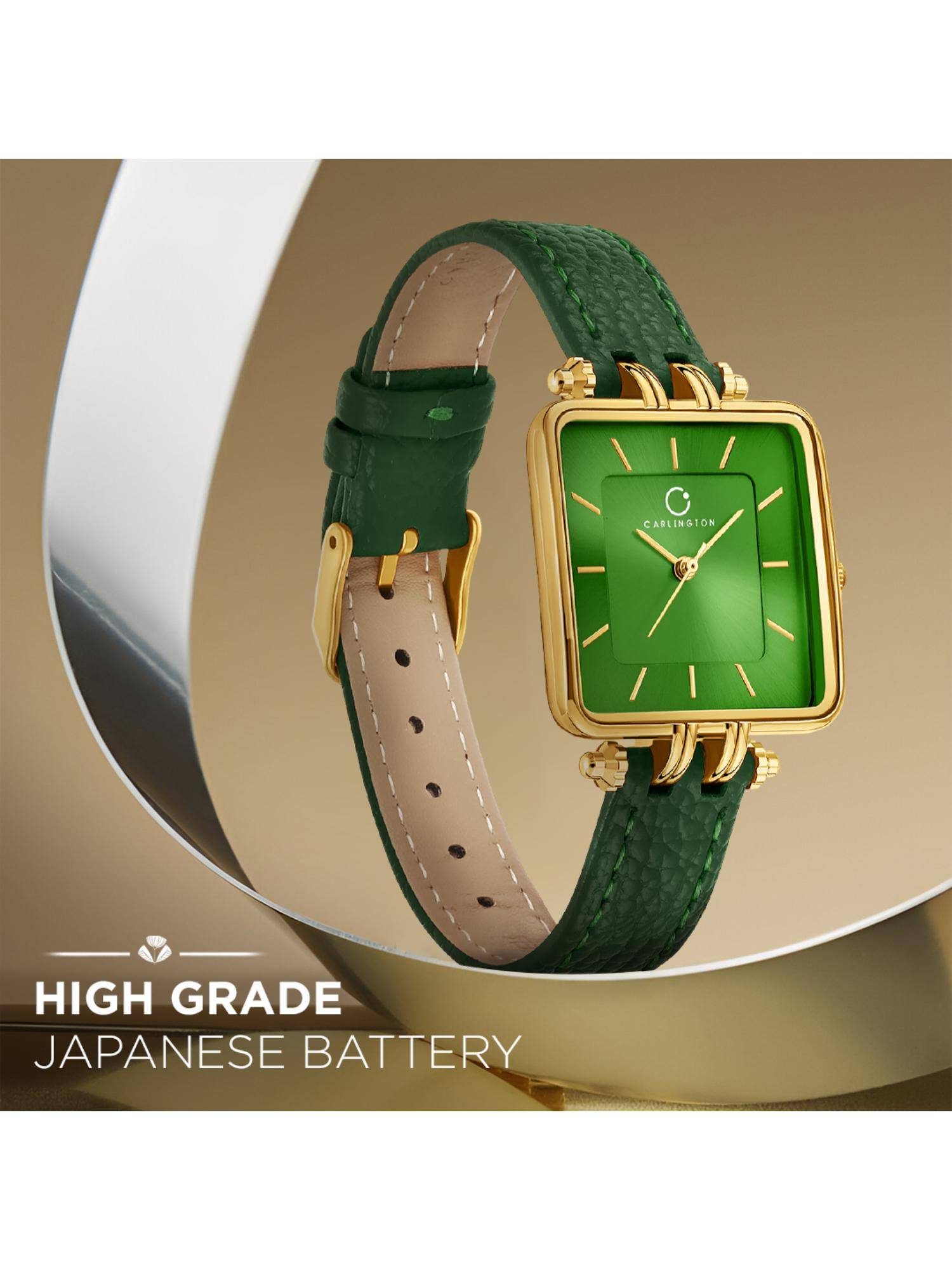 CARLINGTON Aura Series Green Analog Women Wrist Watch (209) (M)