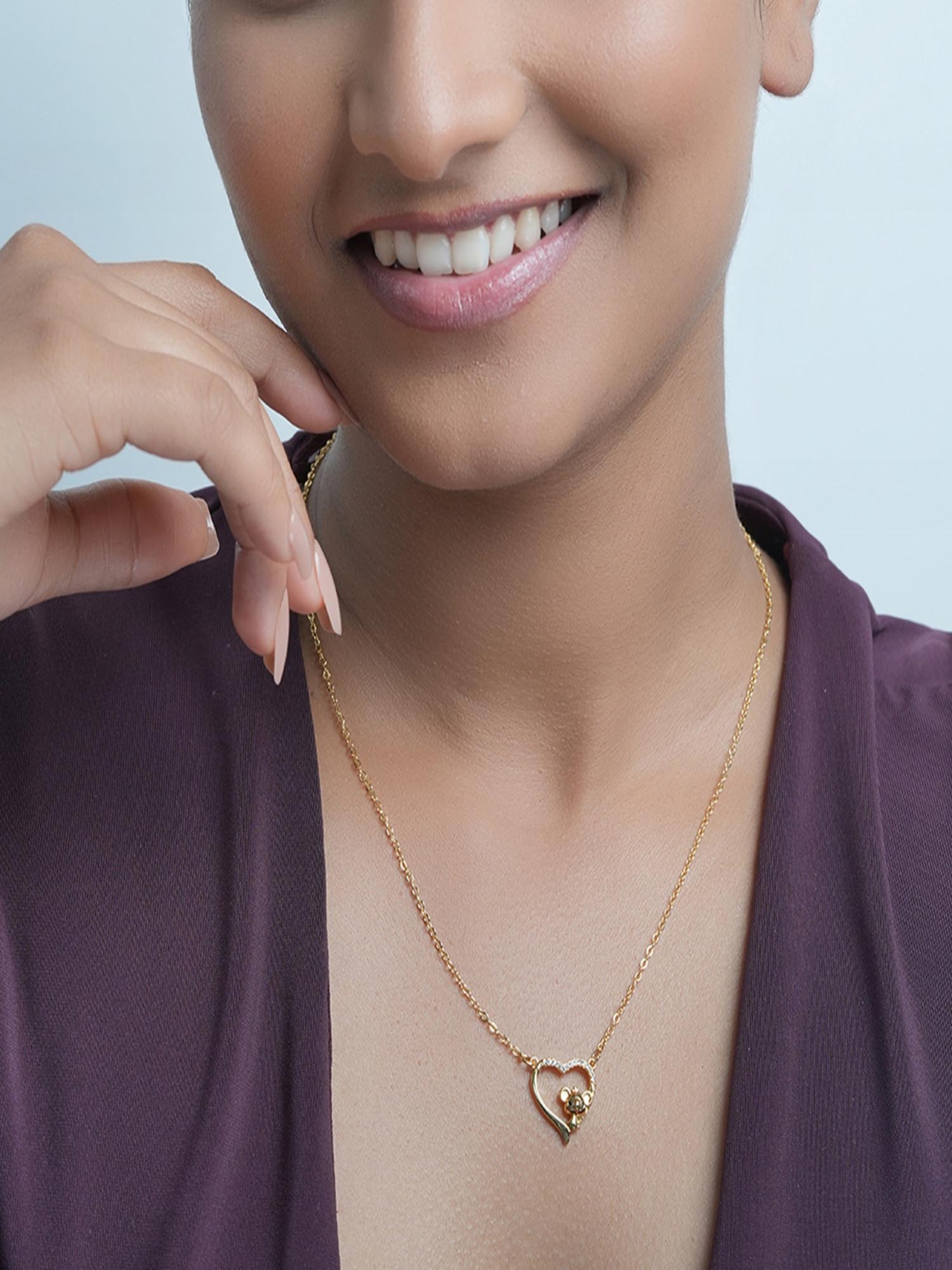 Buy Koala Bear Heart Pendant Necklace, 18K Gold Plated Waterproof