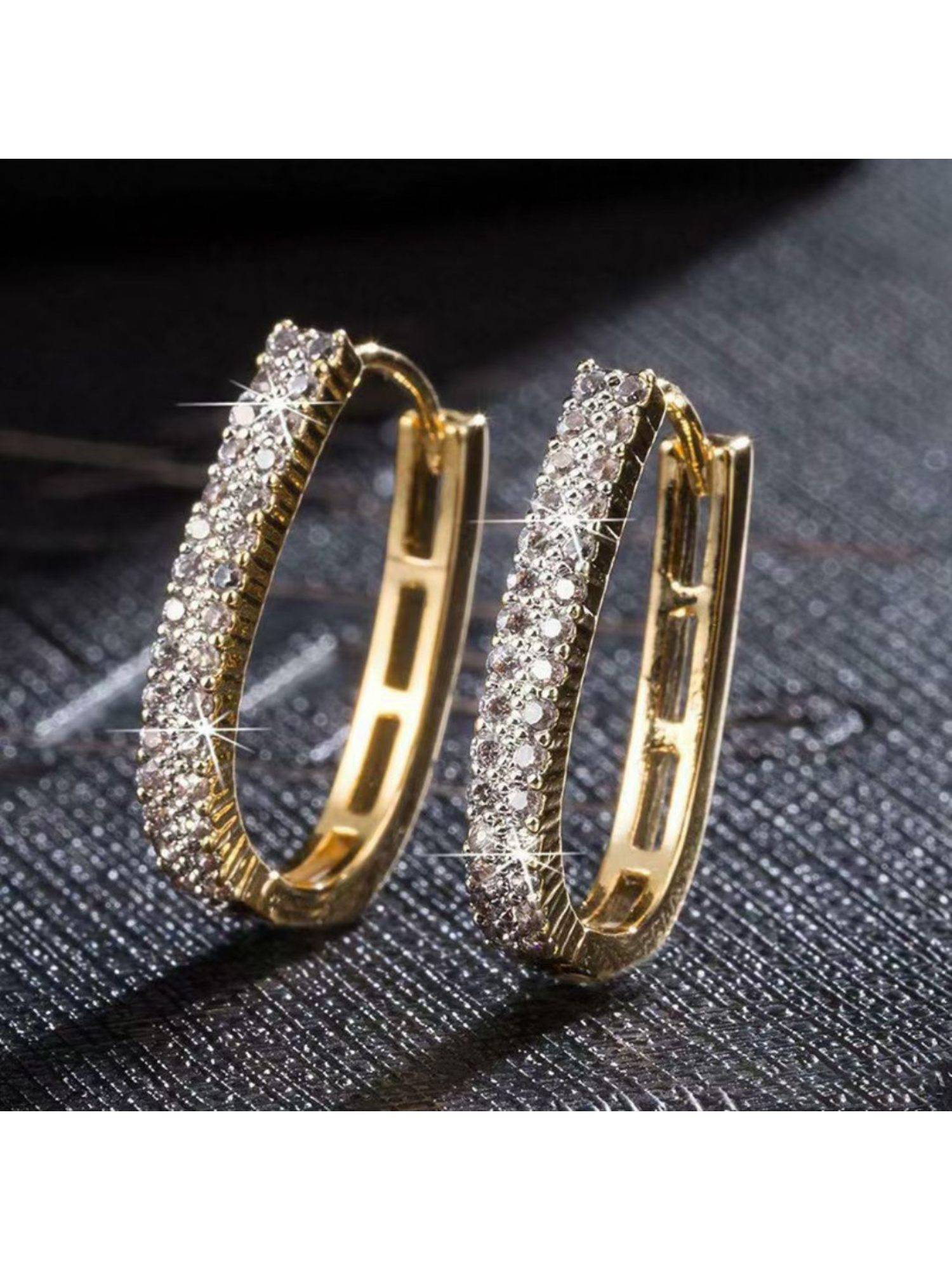 ESTAILO FASHION Shine Gold Hoops Earring