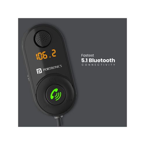 Buy Portronics AUTO 17 in-Car Bluetooth Receiver for Hands free Calling  Music System Black Online