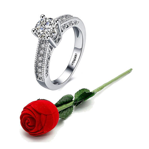 Karatcart Platinum Plated Elegant Austrian Crystal Ring