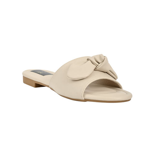 Buy Jove Women Beige Solid Open Toe Flats Online