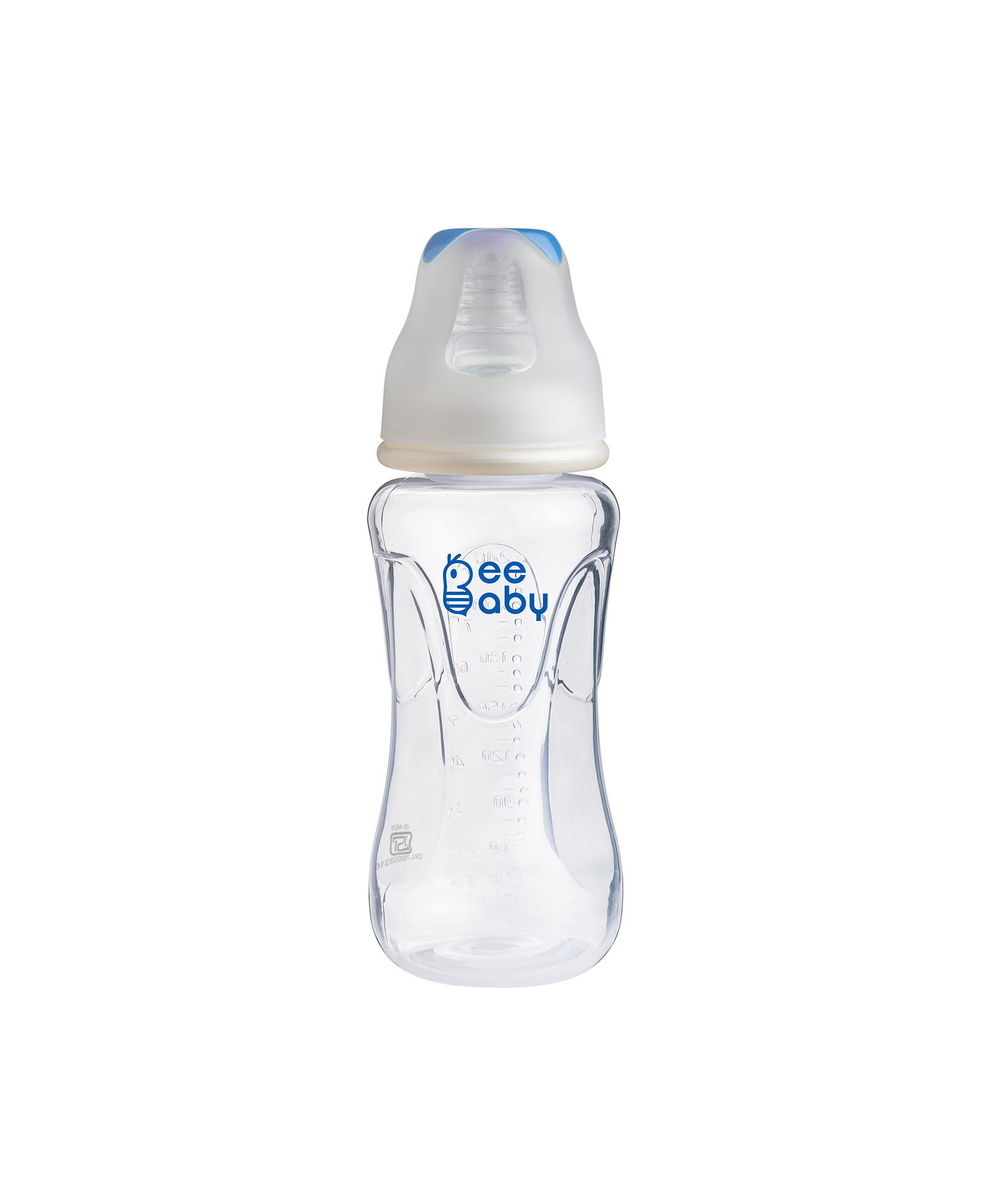 Beebaby Comfort Slim Neck Baby Feeding Bottle With Anti-colic Silicone Nipple 240 Ml, 8 Oz (blue)