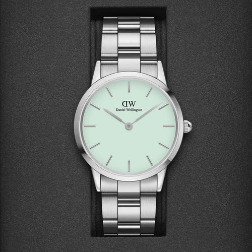 Buy Daniel Wellington Iconic Link Mint 36mm Green Dial Silver