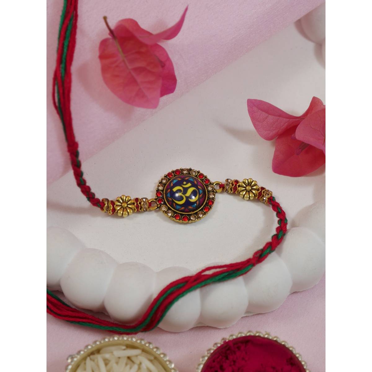 I Jewels Multi-Color Fancy Peacock Design Rakhi Gift Set