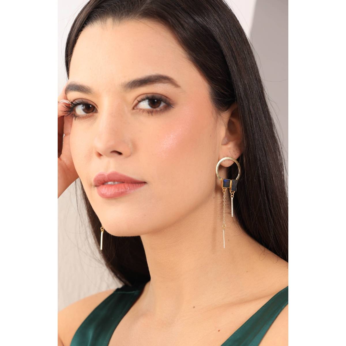 Royal Pitarah Black Labradorite Drop Earrings