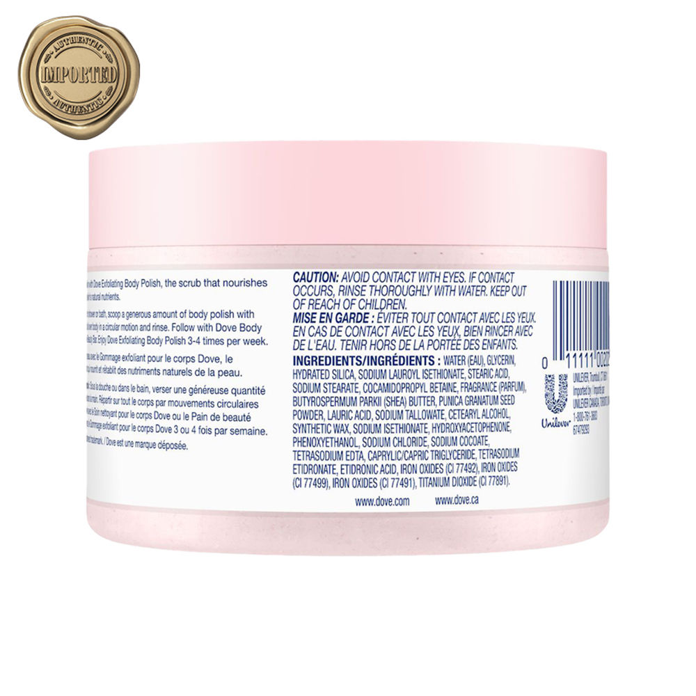 Dove Exfoliating Body Polish Scrub with Pomegranate Seeds and Shea