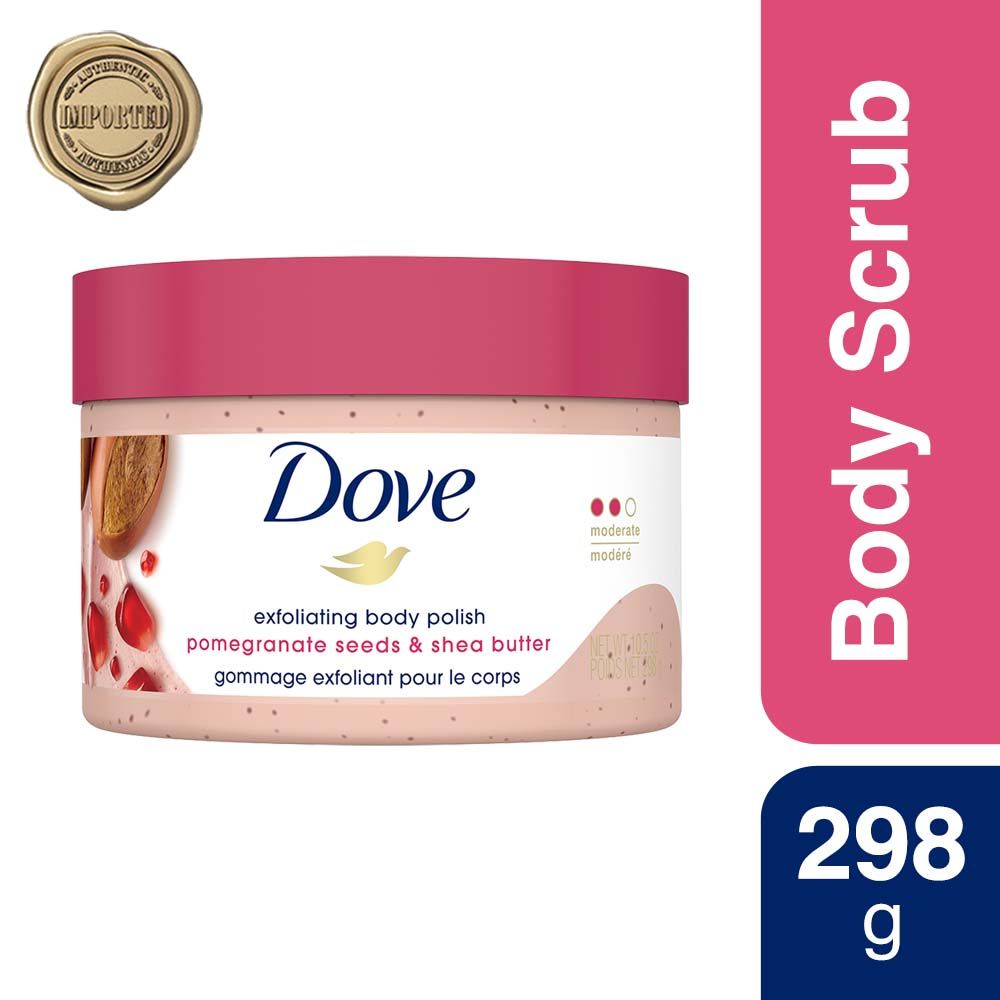 Dove Exfoliating Body Polish Scrub with Pomegranate Seeds & Shea ...