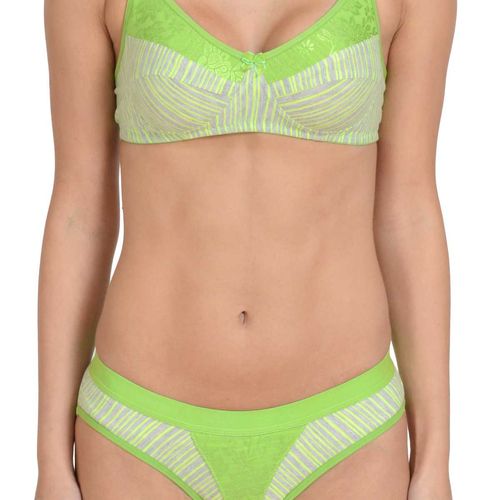 Buy Mod & Shy Women Non Padded Two Pieces Bra & Panties Lingerie Set - Green  Online