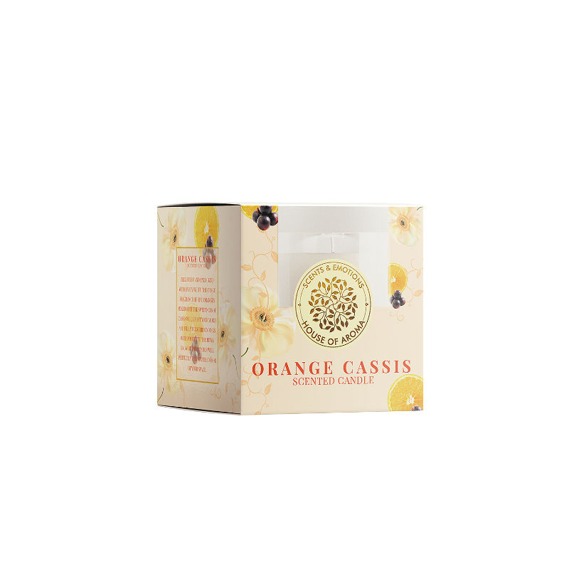House of Aroma Orange Cassis Scented Glass Candle