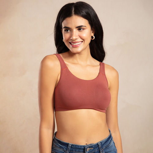 Buy Nykd by Nykaa Soft Cup Easy-Peasy Slip-on Bra with Full Coverage - Rust  NYB113 Online