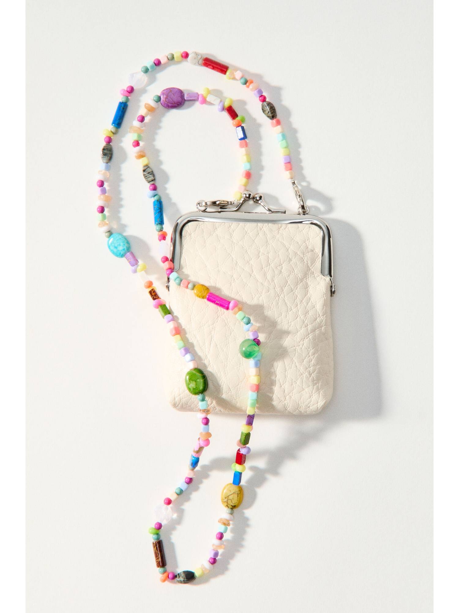 H&M Women White Beaded-Strap Crossbody Bag (One Size)