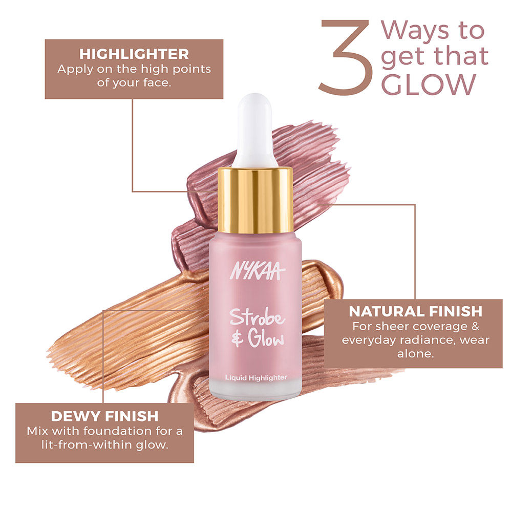 Buy Nykaa Strobe & Glow Liquid Highlighter Glazed Bronze Online