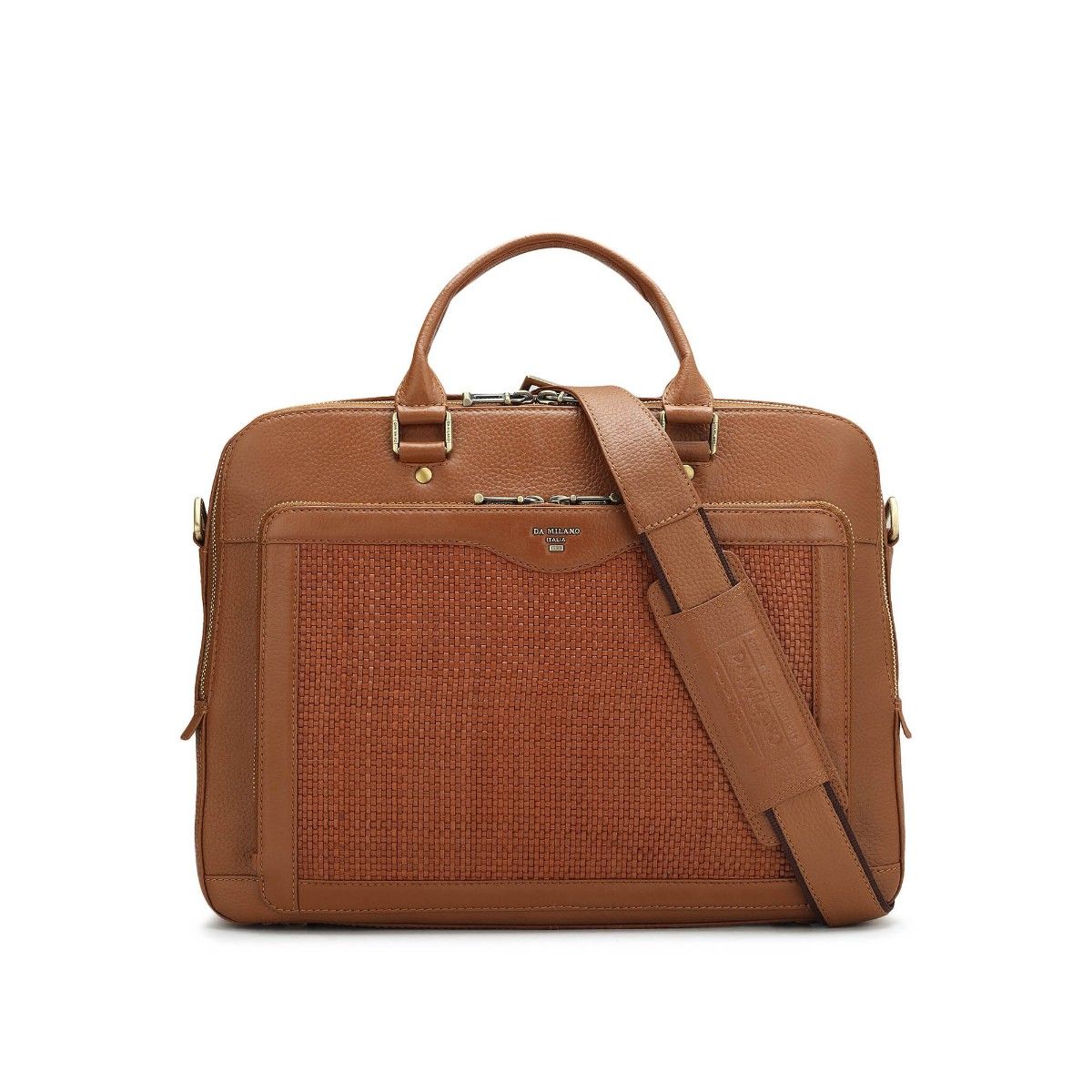 Buy Da Milano Genuine Leather Brown Laptop Bag Online