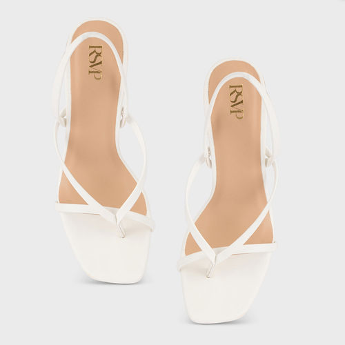 Buy RSVP by Nykaa Fashion White Solid Square Toe Thong Strap