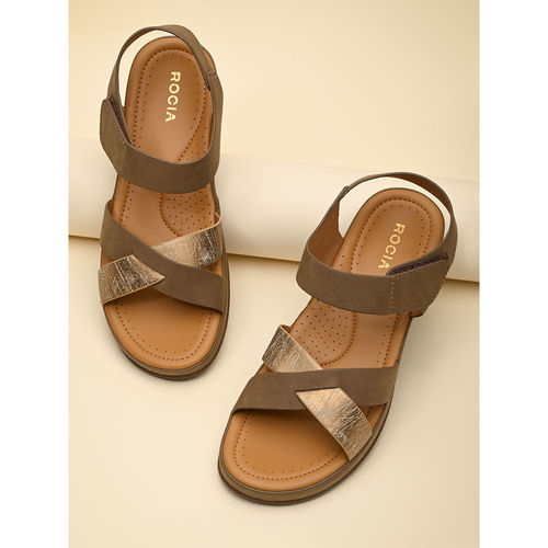 ROCIA Antique Brown Women Casual Comfort Flat Sandals (EURO 41)