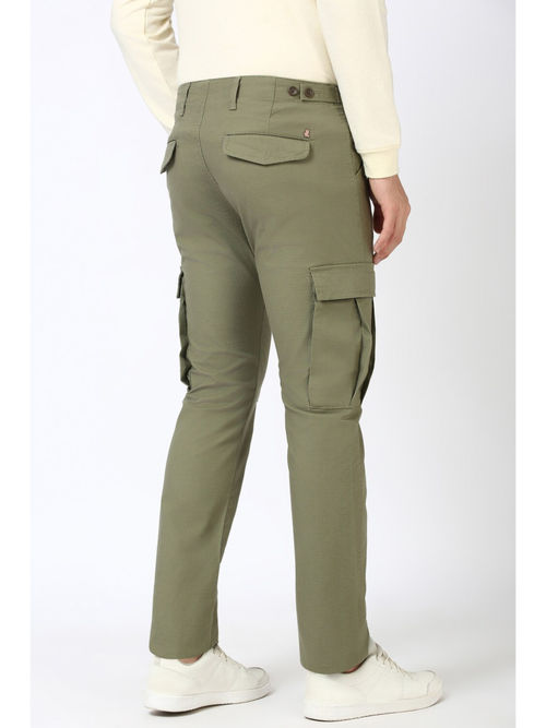 Peter England Men Olive Regular Fit Cargo Pant