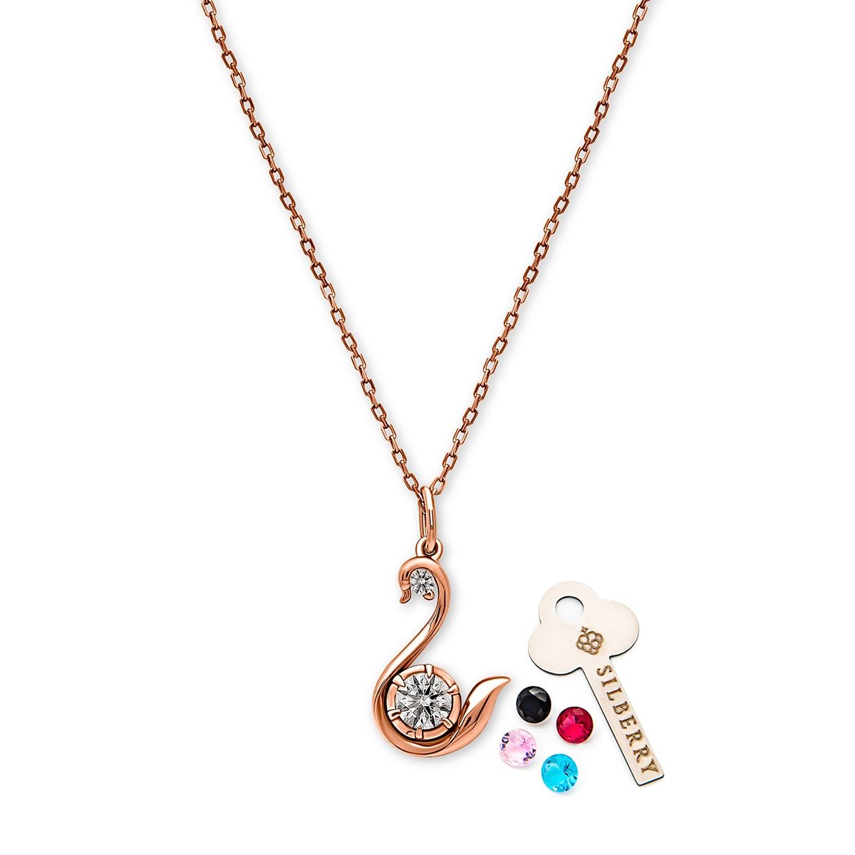 Swarovski Crystal Element Rose Gold Swan Necklace – Amour Design Jewellery